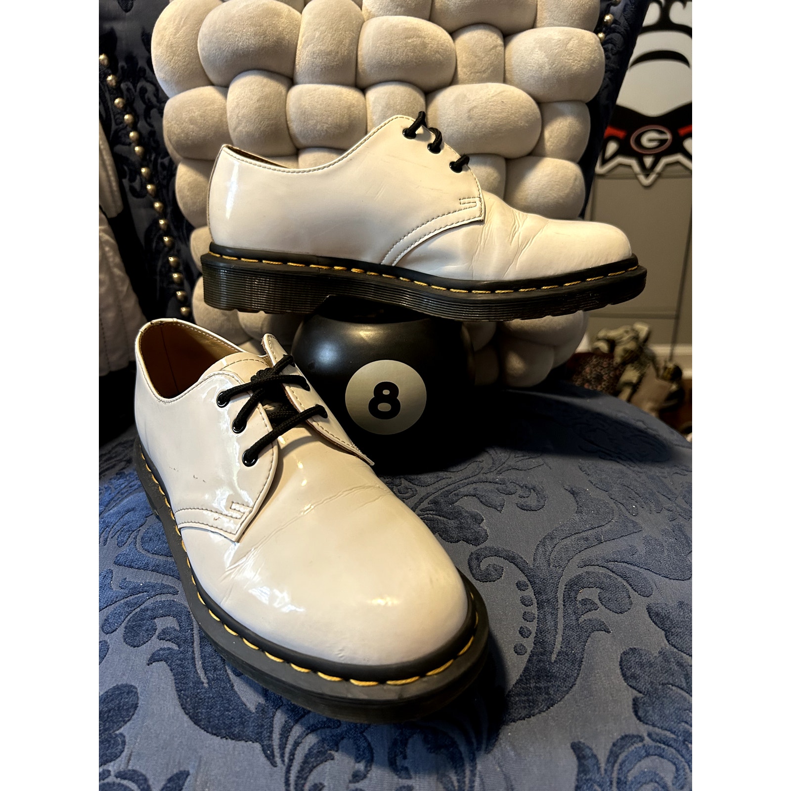 Dr Martens 1461 White Patent Leather Oxford Size 8/Eu 39